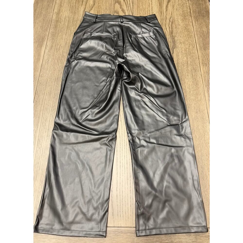 Faux Leather Wide Leg Pants Black XL (See Measurements) - Picture 2 of 9